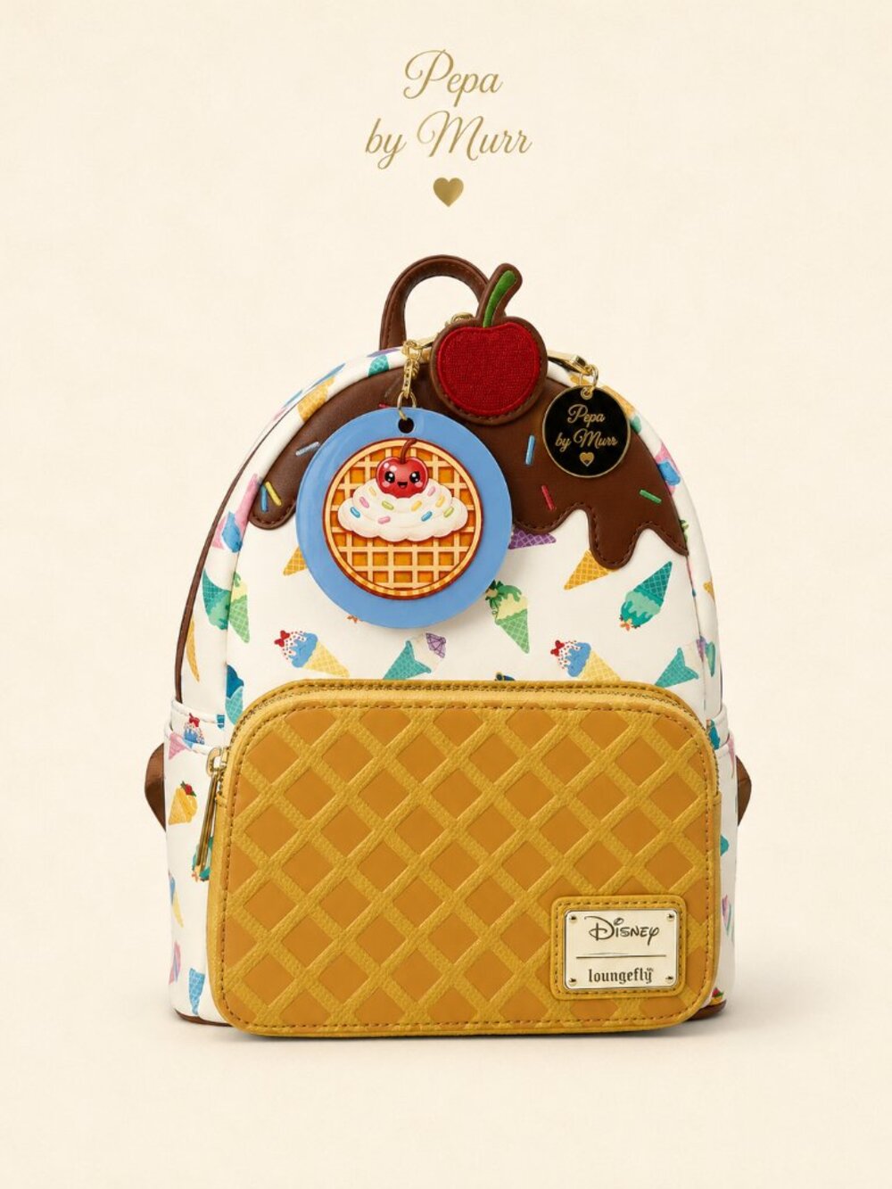 Loungefly Ice Cream Backpack & Wallet Set – New, With 3 Custom Charms